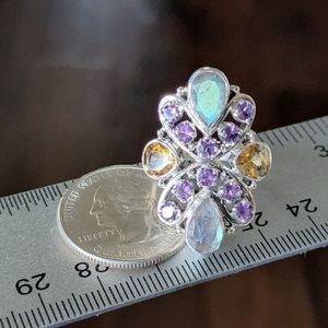 Nicky Butler 925 Sterling Silver Labradorite Amethyst Ring NWT Designer Size 7
